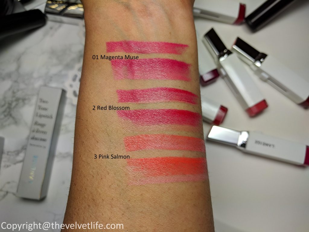 laneige two tone lipstick review swatch