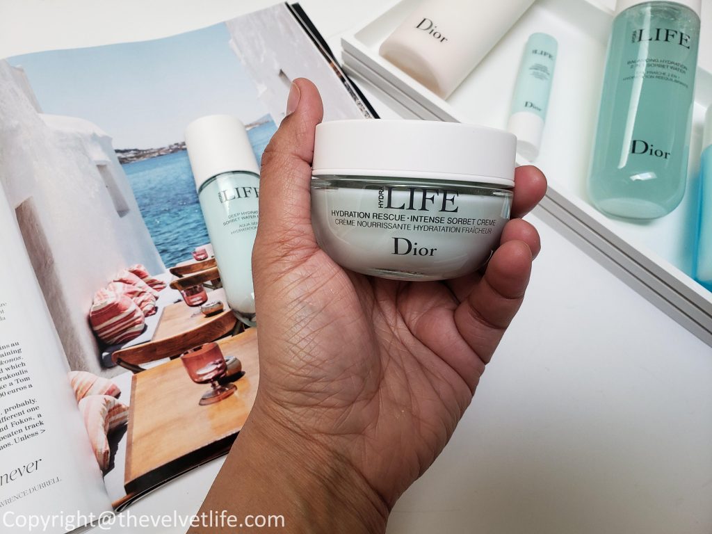 dior hydra life hydration rescue intense sorbet creme review