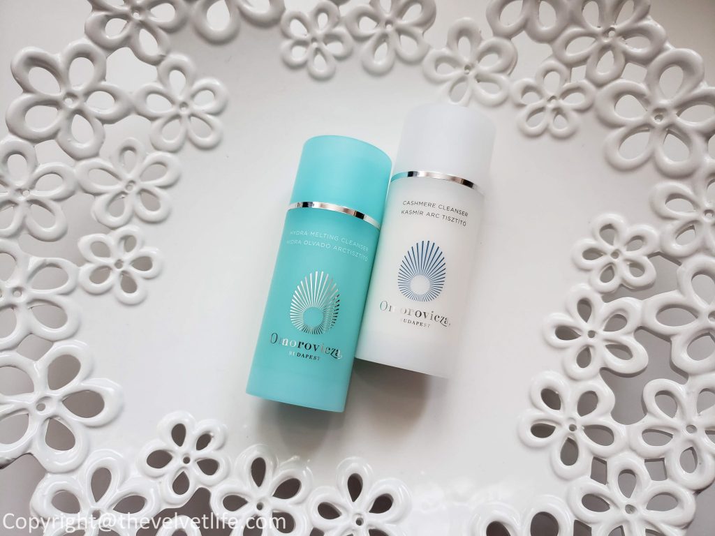Omorovicza Cashmere Cleanser, Hydra Melting Cleanser, Magic Moisture Mist, and Oxygen Booster