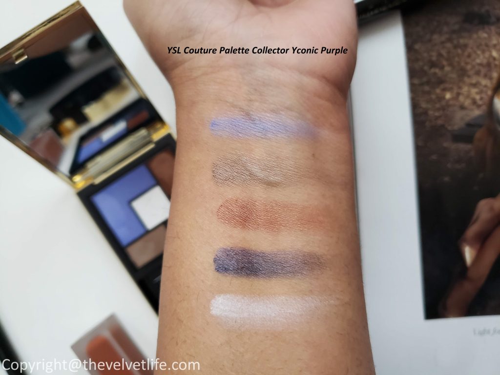 Yves Saint Laurent Le Compact Encre de Peau, Couture Palette Collector Yconic Purple, All Hours Concealer Encre de Peau, Dessin Des Levres, Tatouage Couture Metallics review swatches