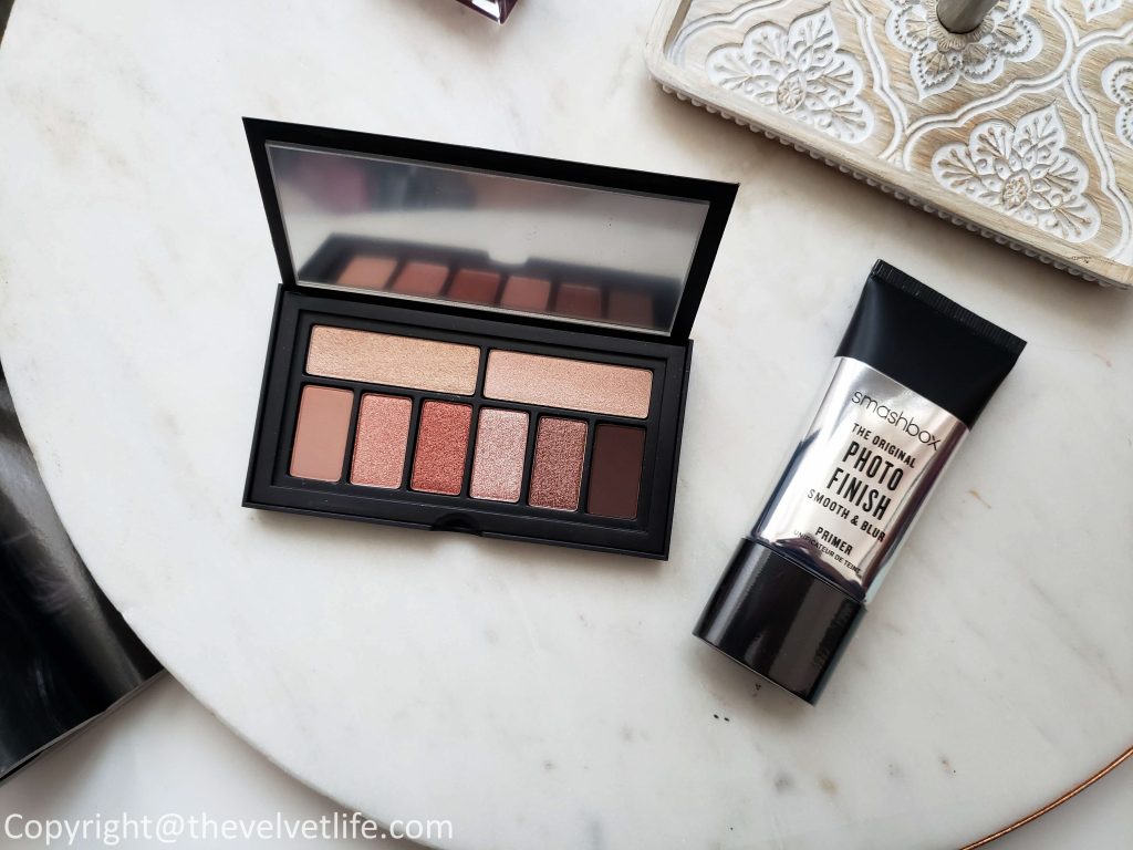 Smashbox Photo Finish Foundation Primer review, Cover Shot Eye Palette in Petal-Metal, and Smashbox Always On Liquid Lipstick swatches