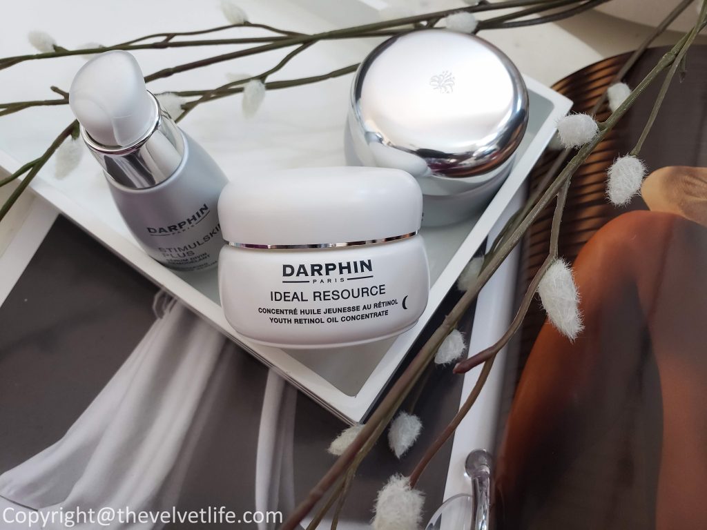 Review Darphin Ideal Resource Youth Retinol Oil Concentrate, Darphin Stimulskin Plus Multi-Corrective Divine Cream, Stimulskin Plus Reshaping Divine Serum