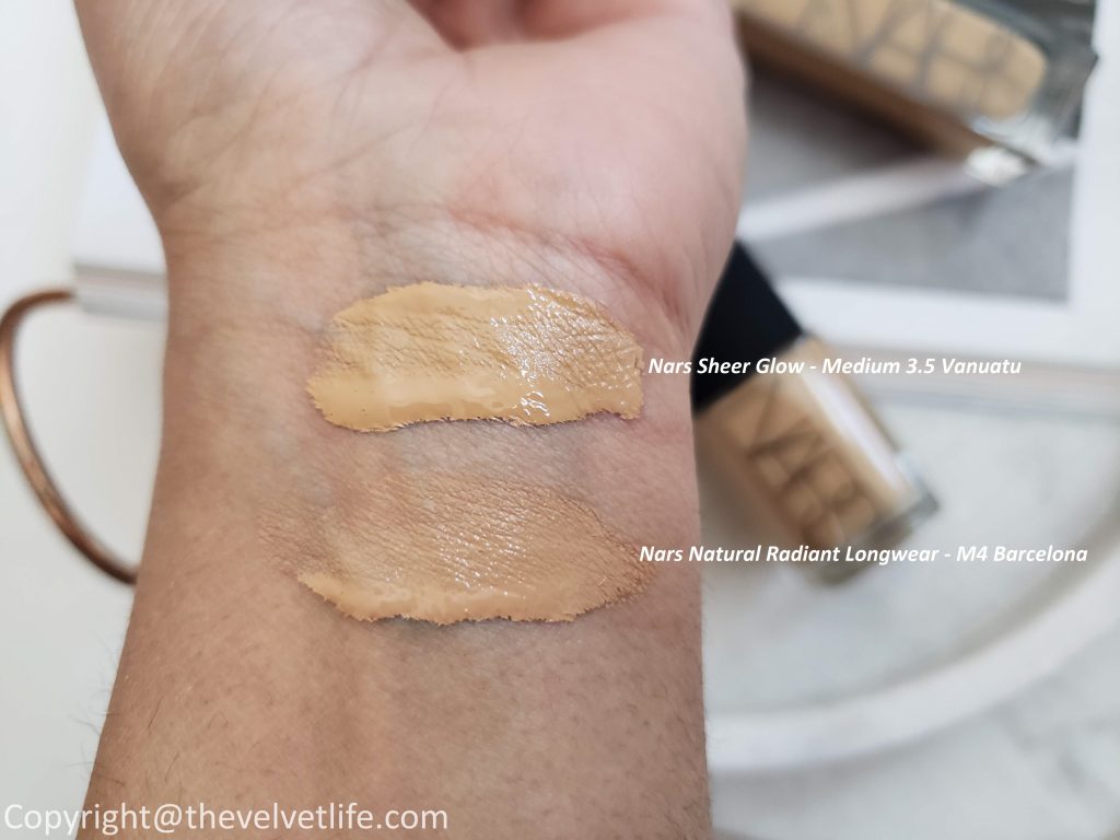 Nars Sheer Glow Foundation and Natural Longwear Radiant Foundation