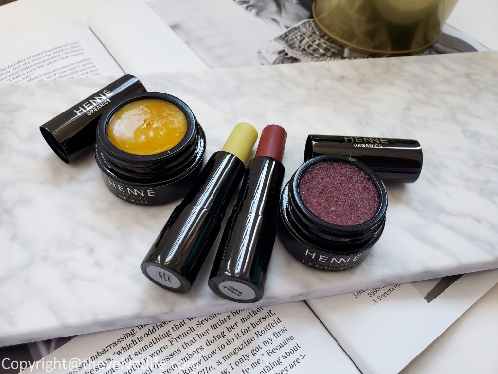 Henné Organics Lip Mask, Henné Organics Nordic Berries Lip Exfoliator, Luxury Lip Tint Intrigue, Luxury Lip Balm