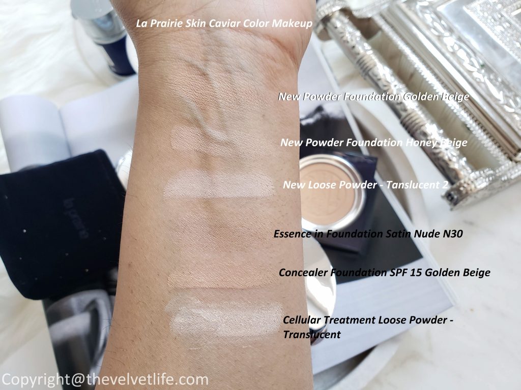 Review and swatches of the new La Prairie Skin Caviar Loose Powder & La Prairie Skin Caviar Powder Foundation