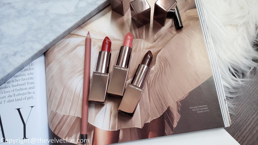 Laura Mercier new Mediterranean Escape Collection -Sun-Kissed Veil Riviera Sun Bronzer, caviar eye stick, Rouge Essential Silky Crème Lipstick, Longwear Lip Liner review and swatches for summer Color edit 2019 launches