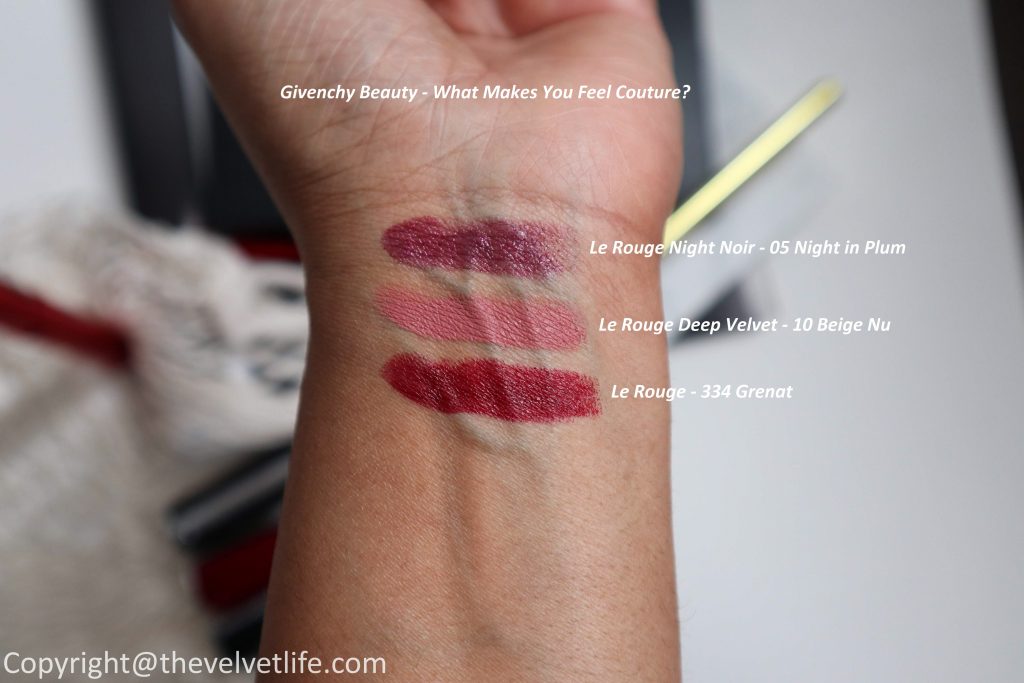 new Review and swatches of new couture Givenchy Le Rouge, Le Rouge Deep Velvet, and Le Rouge Night Noir review swatches﻿ 
