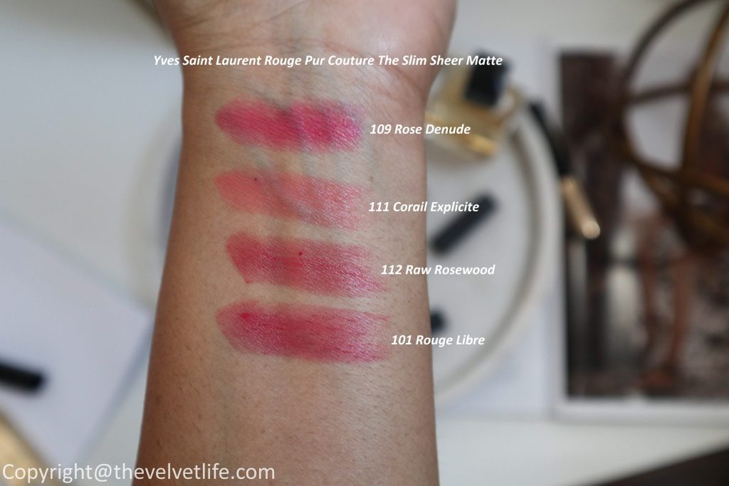 New ysl Yves Saint Laurent Rouge Pur Couture The Slim Sheer Matte review and swatches
