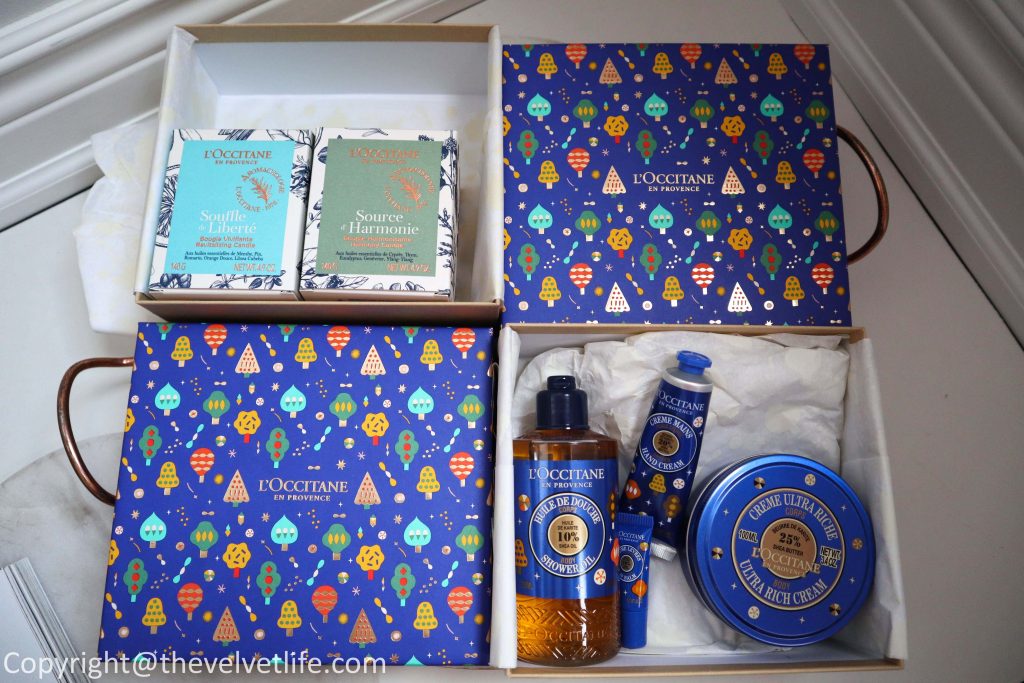 Loccitane Holiday 2019 new launches and gift sets has holiday ornaments, harmonious candle duo, Shea butter dreams, holiday hand cream trio, bouquet