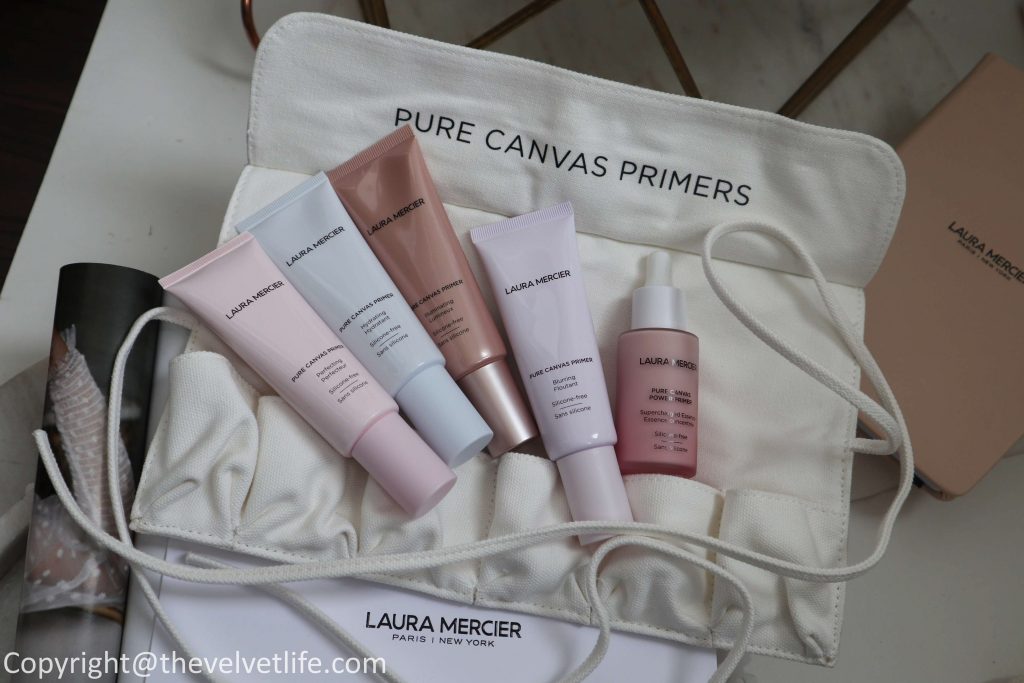 Laura Mercier Pure Canvas Primer Collection new review Supercharged Essence, Pure Canvas Primer Blurring, Illuminating, Hydrating, and Perfecting original