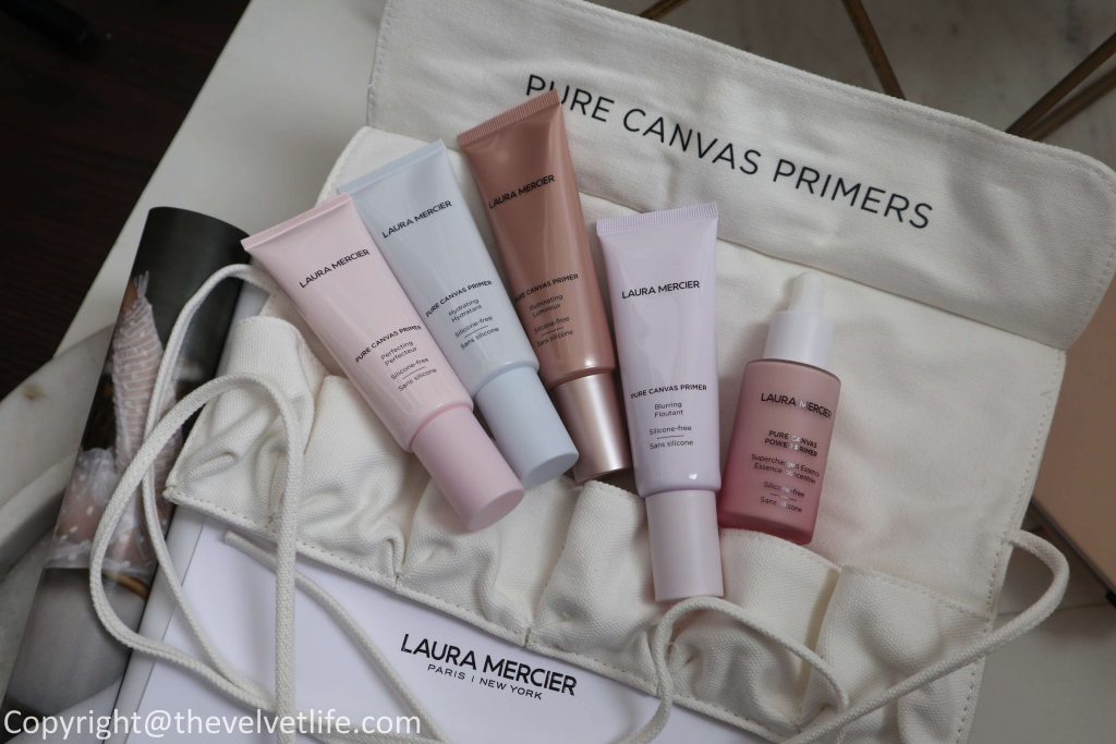 Laura Mercier Pure Canvas Primer Collection new review Supercharged Essence, Pure Canvas Primer Blurring, Illuminating, Hydrating, and Perfecting original