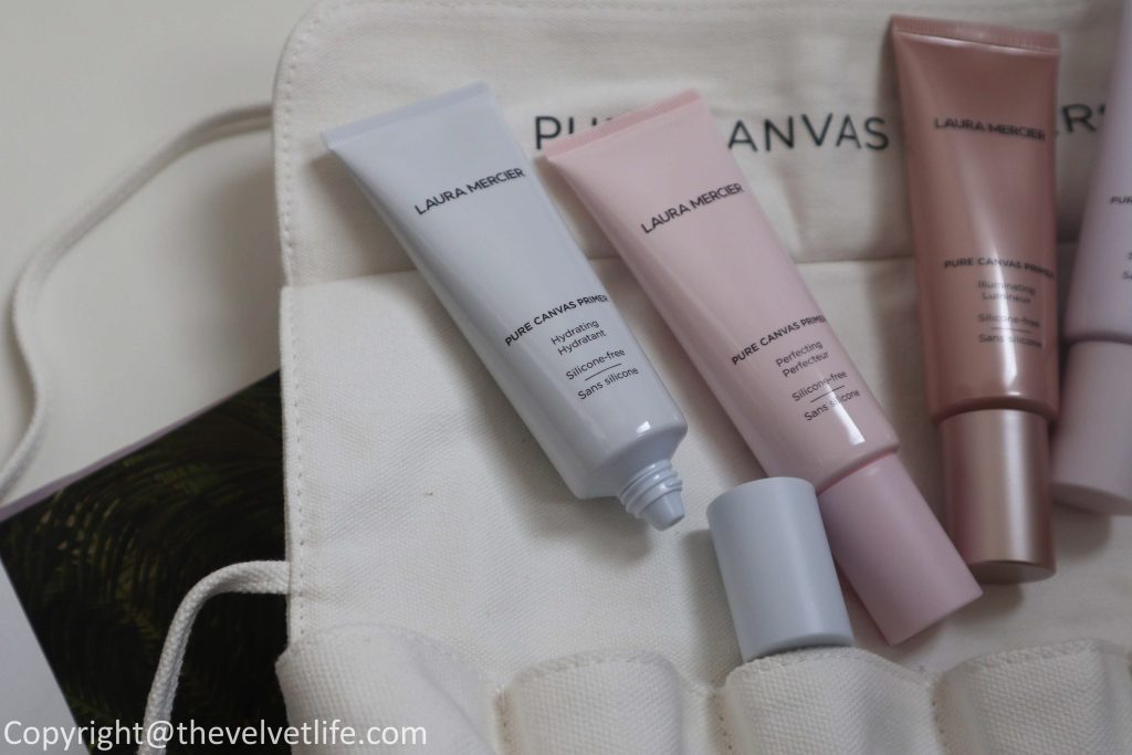 Laura Mercier Pure Canvas Primer Collection new review Supercharged Essence, Pure Canvas Primer Blurring, Illuminating, Hydrating, and Perfecting original