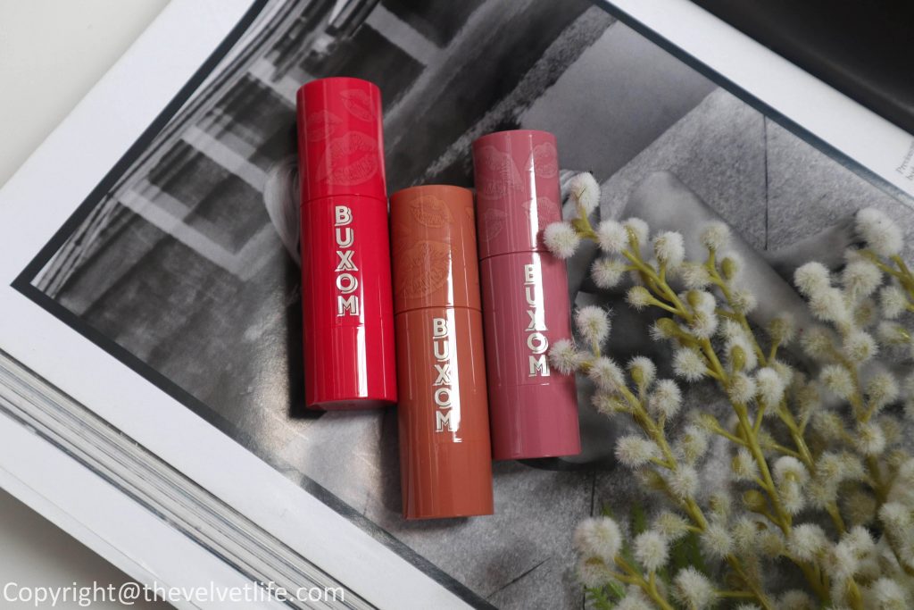  review of Buxom Power-Full Lip Scrub and tinted lip balm with swatches