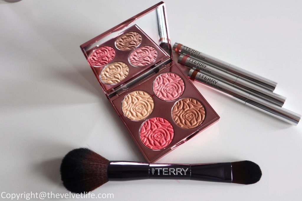 By Terry Summer 2020 Collection review swatches of Brightening CC Palette in Sunny Flash, Ombre Blackstar Cream Eyeshadow Pens, Bause de Rose Glowing Mask, Baume de Rose Hydrating Sheet Mask