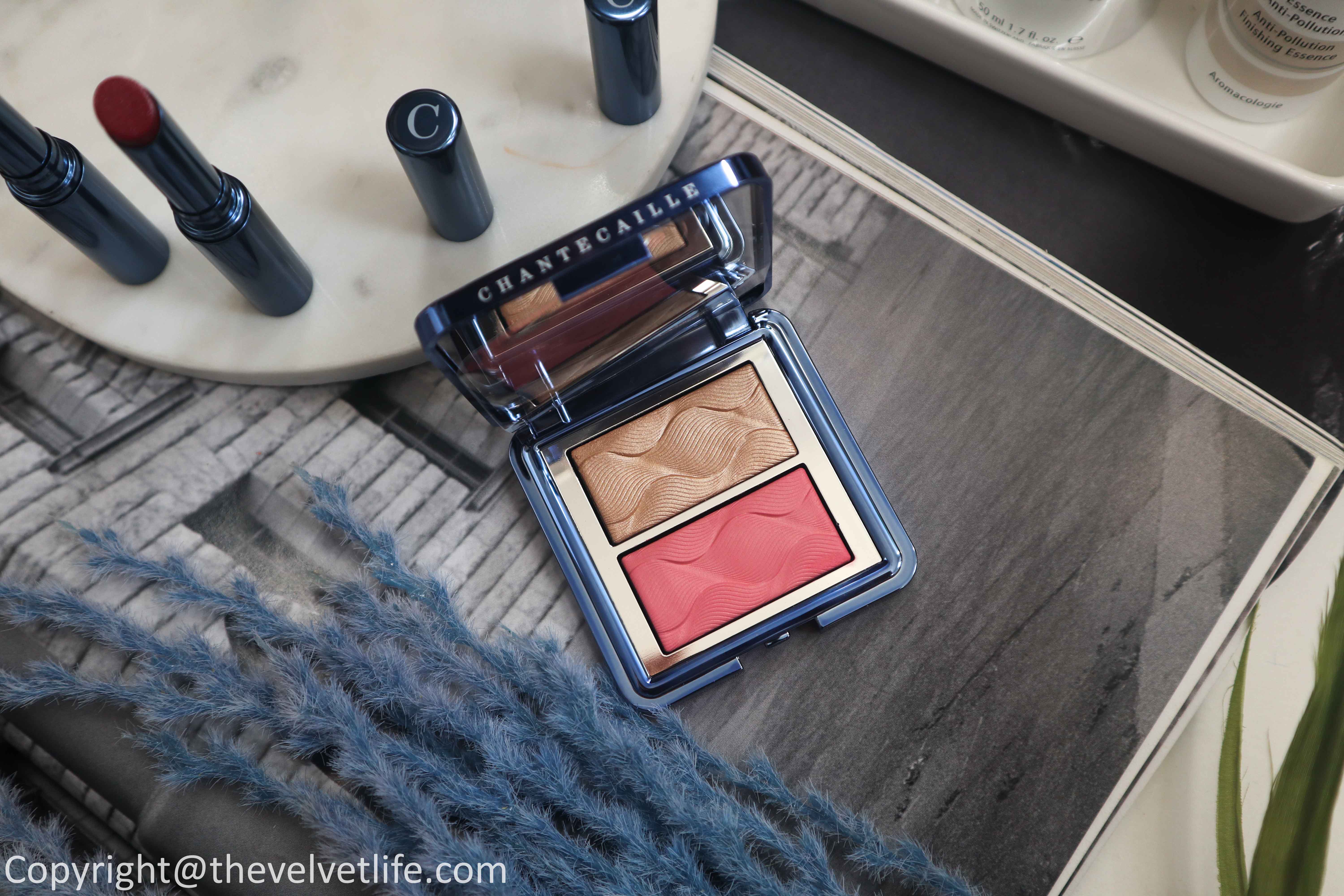 New Chantecaille Vibrant Oceans Collection review swatches Radiance Chic Cheek and Highlighter Duo & Lip Tint Hydrating Balm