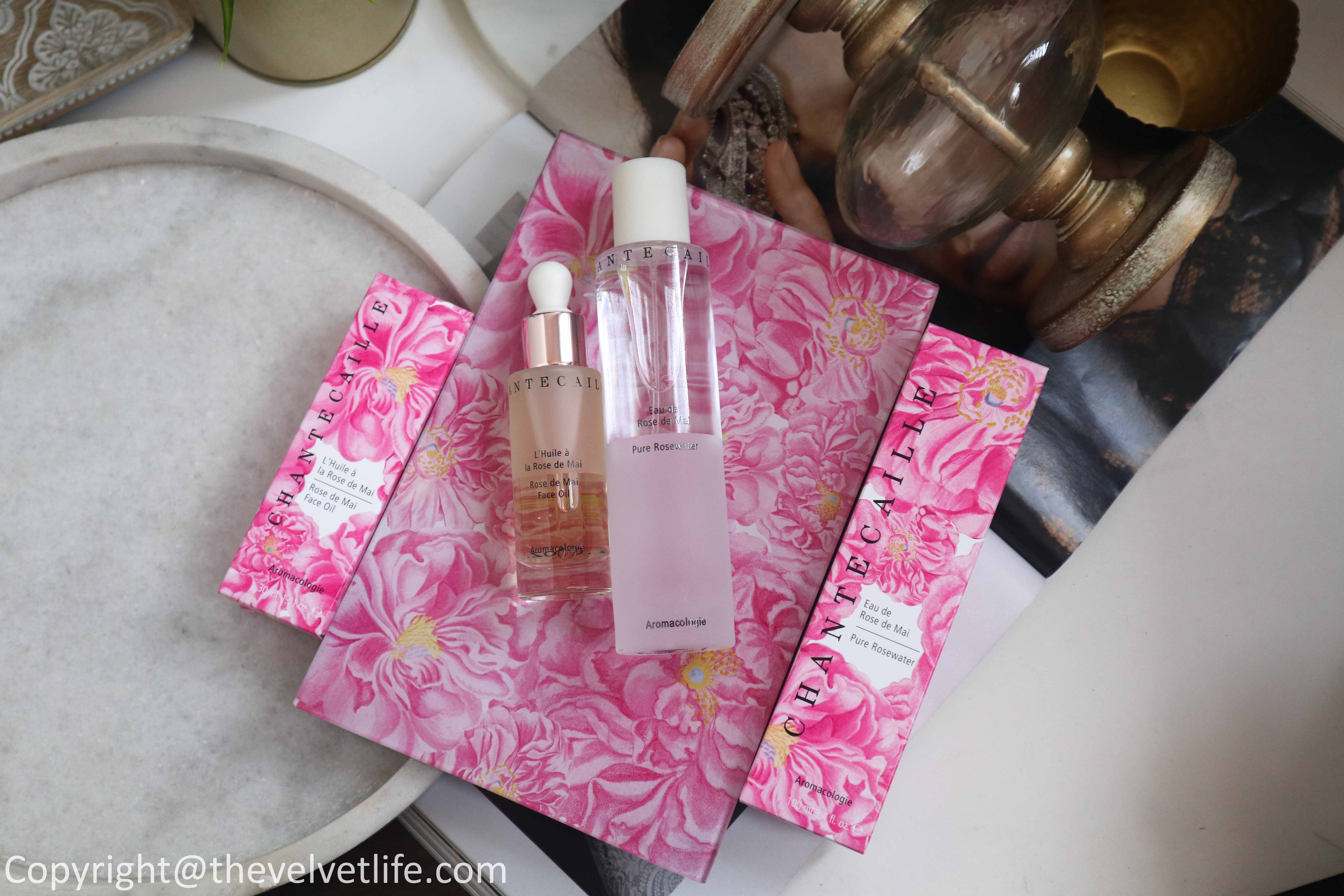 Review of the new John Derian x Chantecaille Rose de Mai Harvest Set which includes Pure rosewater, Rose de Mai face oil, Rose de mai harvest tray