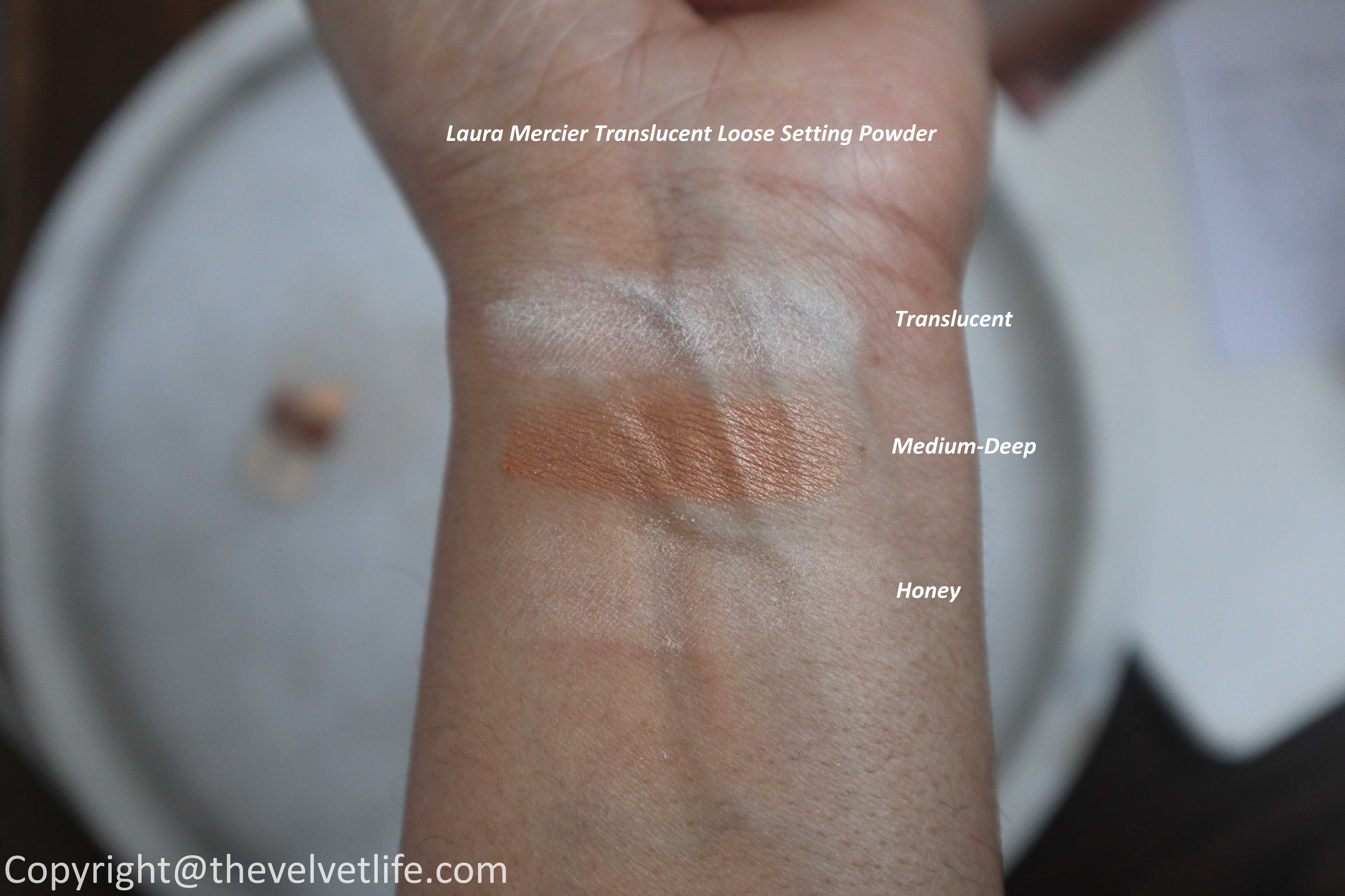 Laura Mercier Translucent Loose Setting Powder new shade honey, review swatches 