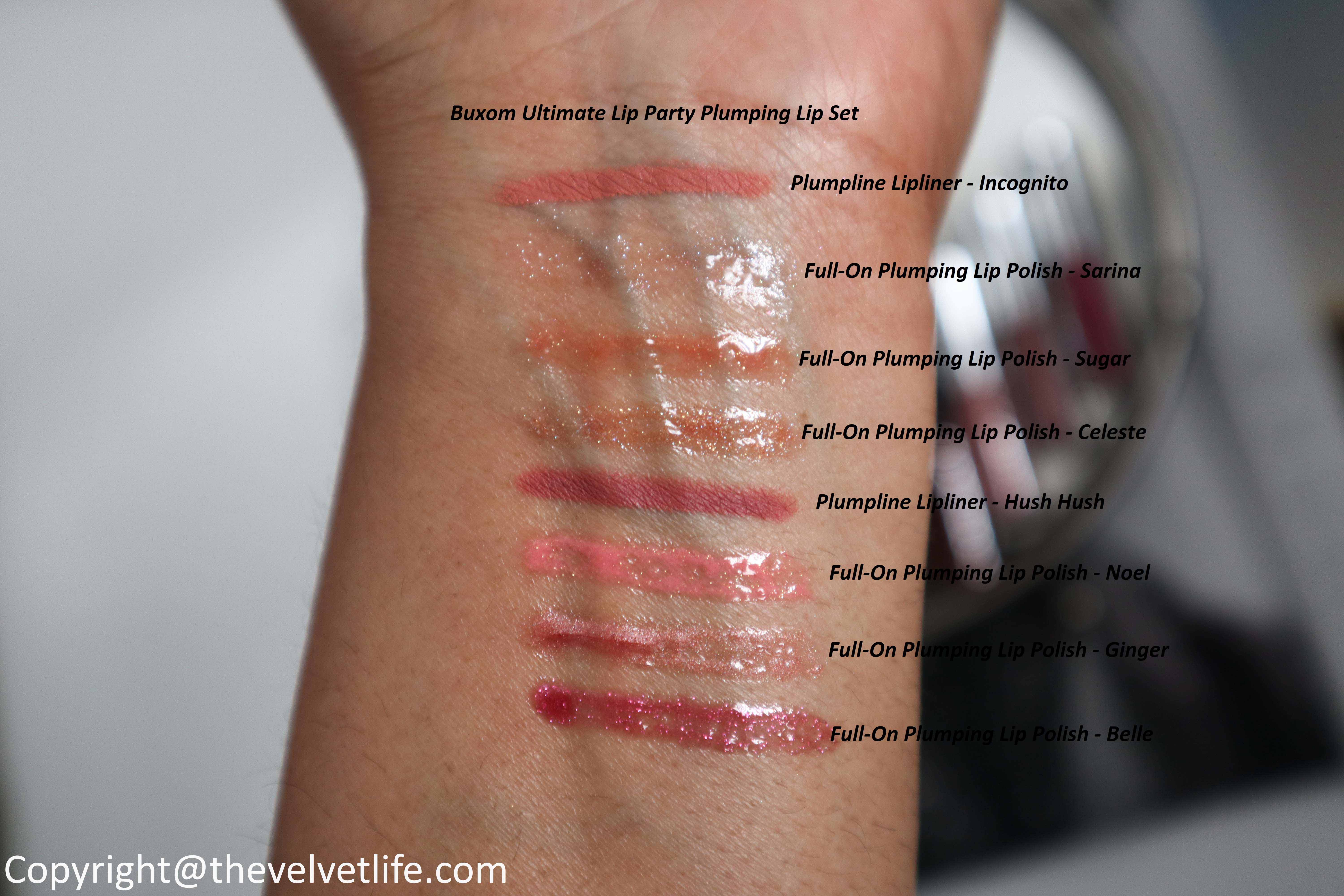 Buxom Glitz and Groove Holiday 2020 Collection review swatches of Ultimate Lip Party Plumping Lip Set and Make It A Double Xtrovert Mascara Kit